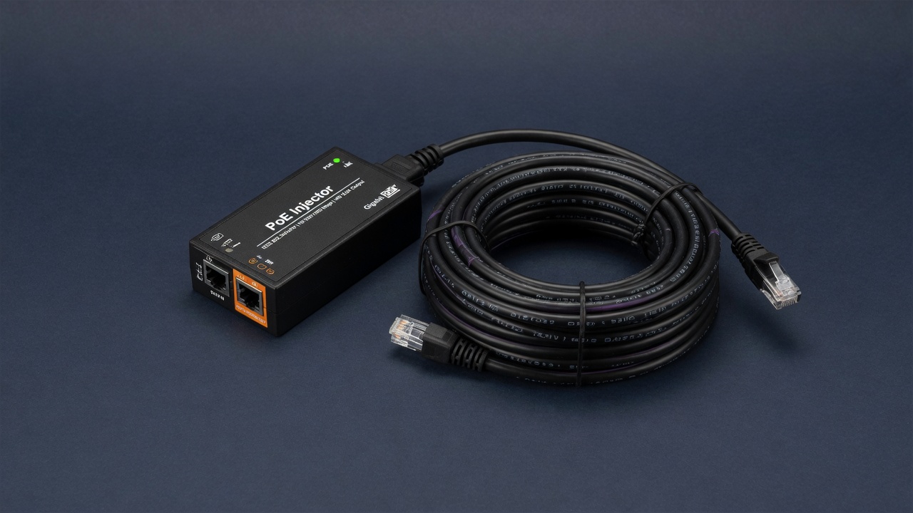 PoE injector + 10 m outdoor Cat6